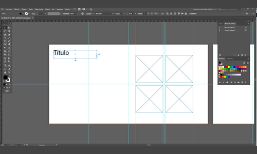 Maquetación en Illustrator.