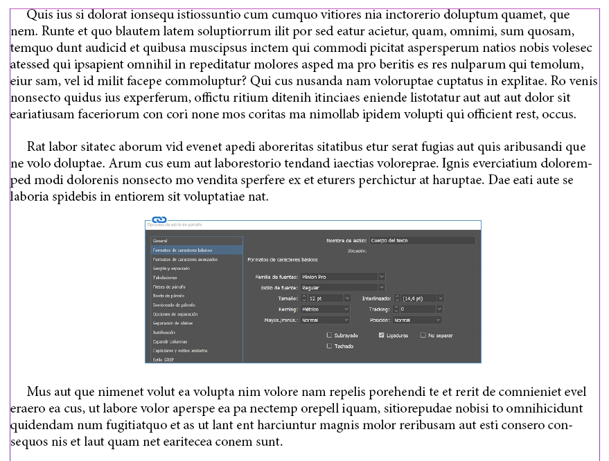 Ejemplo de imagen colocada en Indesign