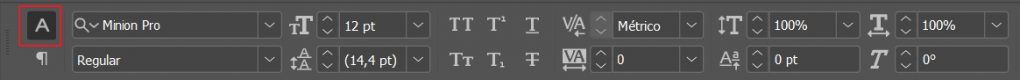 Controles de formato de carácter para saber cómo maquetar un libro en Indesign