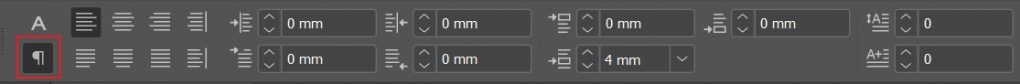 Controles de formato de párrafo para saber cómo maquetar un libro en Indesign