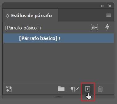 Panel estilos de párrafo- cómo maquetar un libro en Indesign