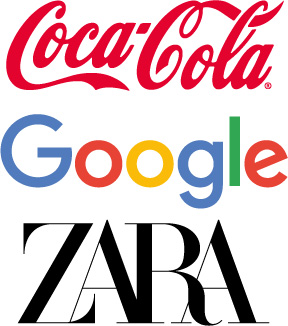 logotipo Coca-Cola_Google_Zara