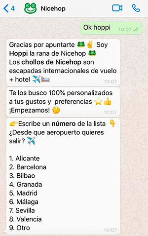 Ejemplo WhatsApp marketing